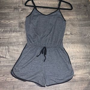 Gray and black romper